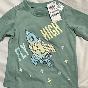 First Impressions Sz 18 month light green long sleeve shirt. New with tags.